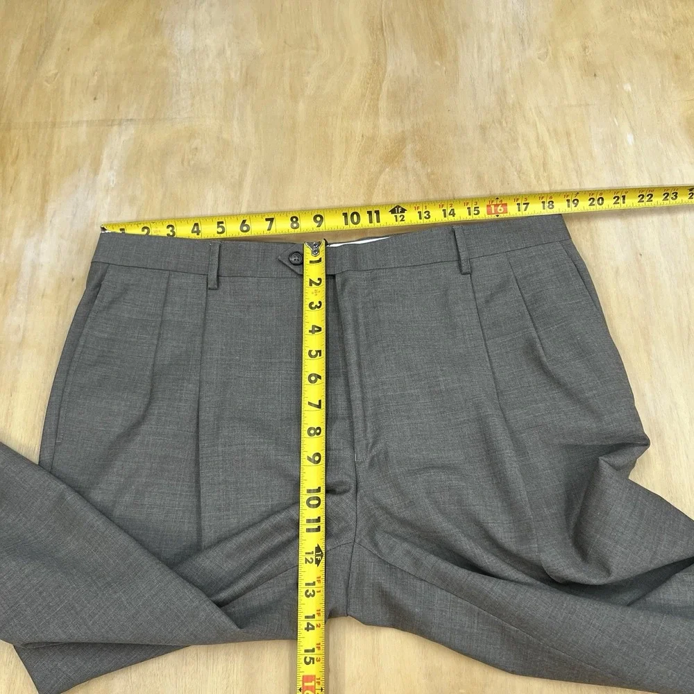 Joseph Abboud Custom Suit Mens 44L Long Wool Pleated Pants 37x30 Tan